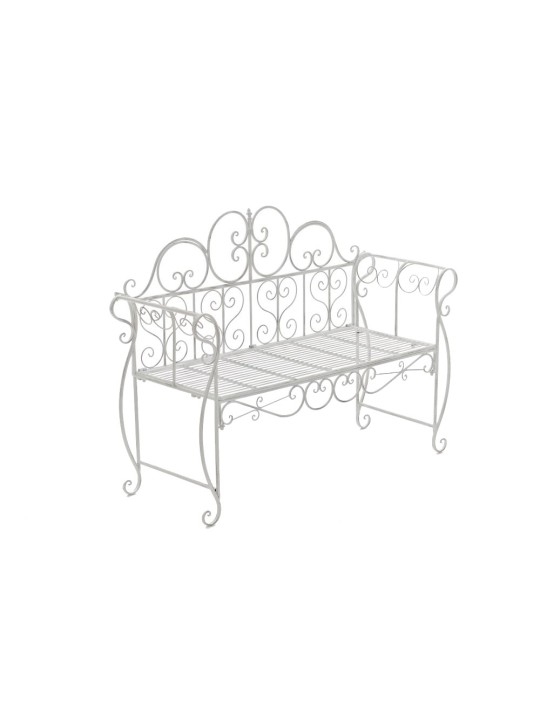 Banco de jardín Minna, blanco antiguo