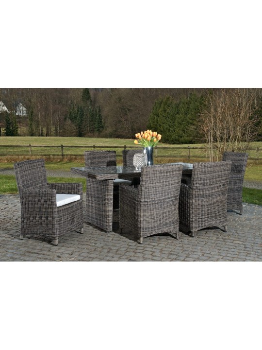 Grupo de asientos Fontana Crema, gris jaspeado