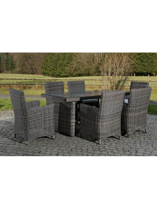 Grupo de asientos Fontana Crema, gris jaspeado