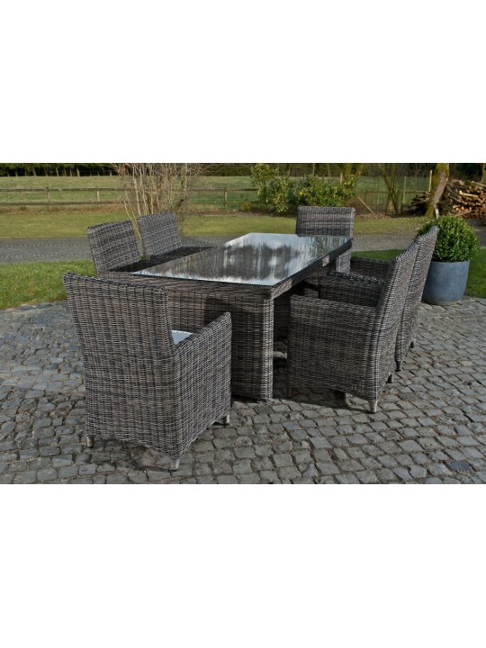 Grupo de asientos Fontana Crema, gris jaspeado