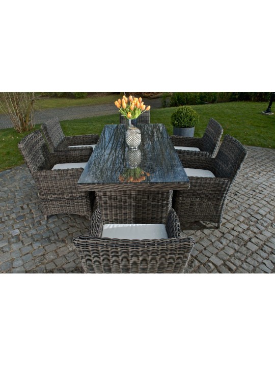 Grupo de asientos Fontana Crema, gris jaspeado