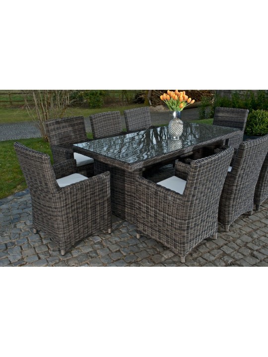 Grupo de asientos Fontana XL Crema, gris jaspeado