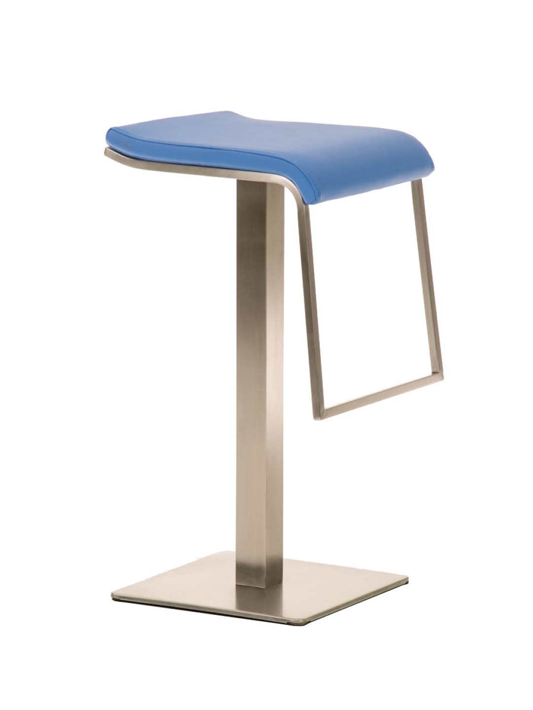 Taburete de bar Lameng piel sintética E78, azul