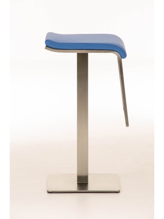 Taburete de bar Lameng piel sintética E78, azul