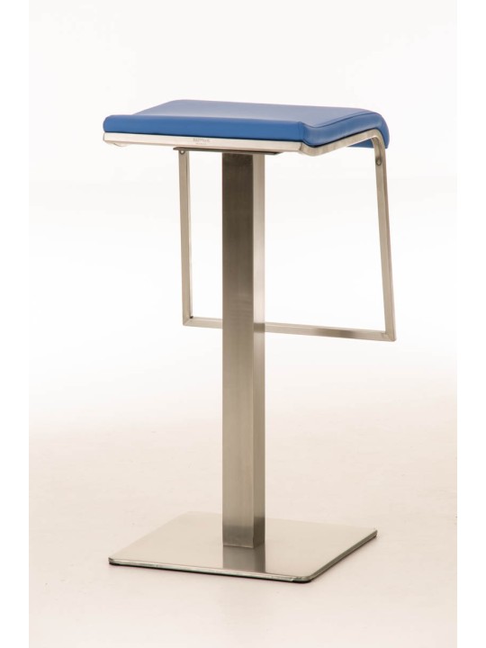 Taburete de bar Lameng piel sintética E78, azul