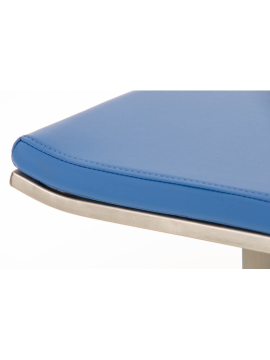 Taburete de bar Lameng piel sintética E78, azul