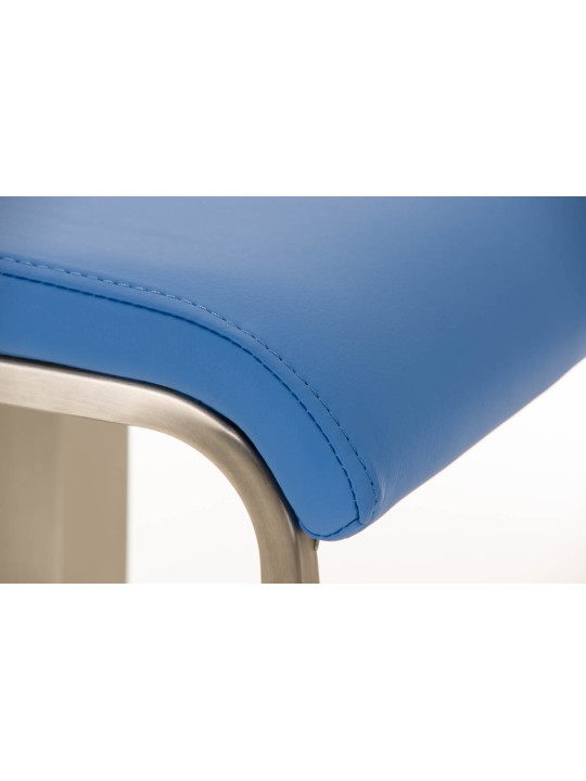 Taburete de bar Lameng piel sintética E78, azul