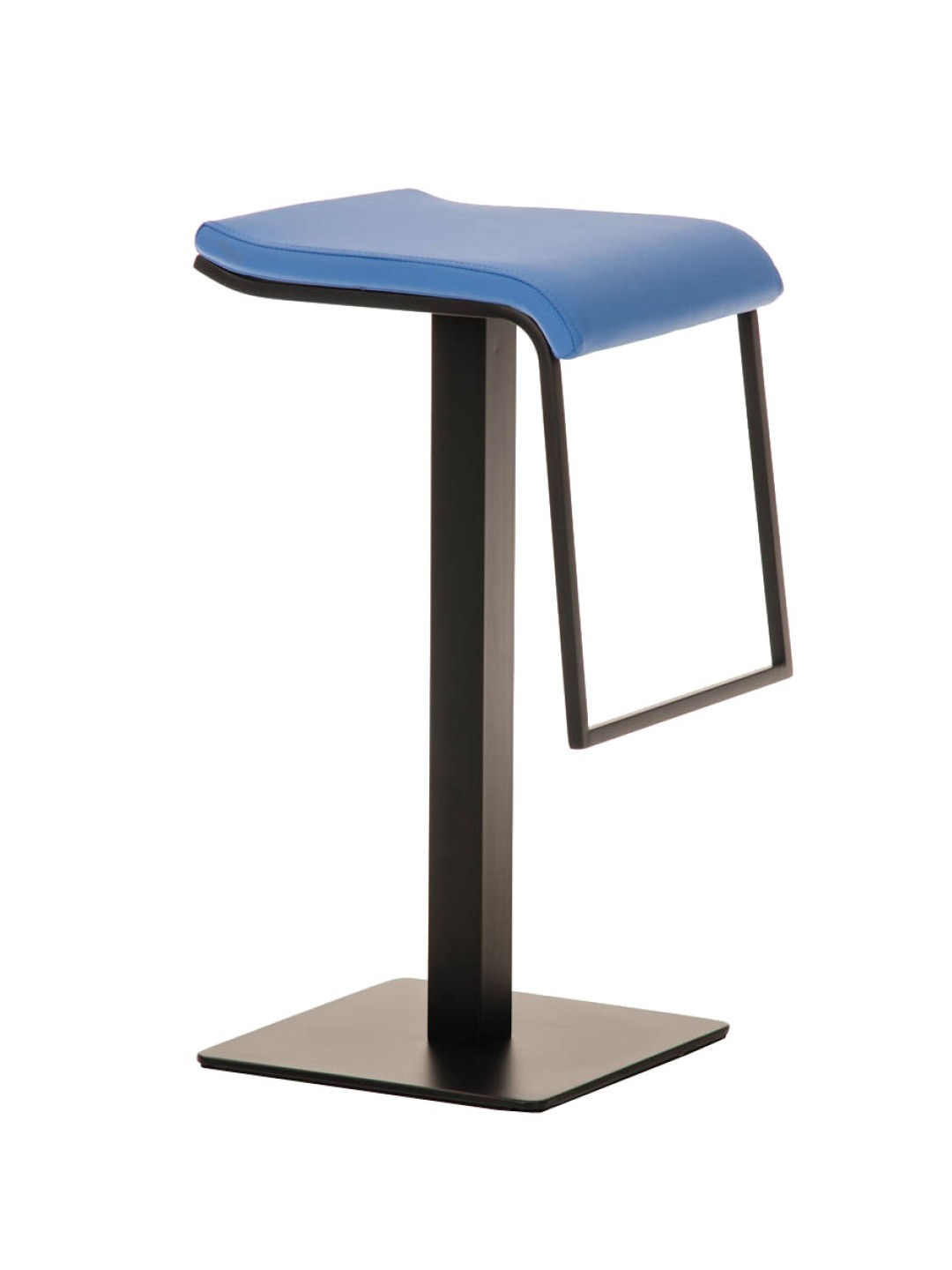 Taburete de bar Lameng piel sintética B78, azul