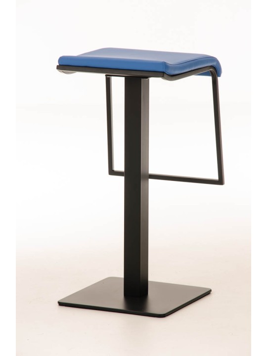 Taburete de bar Lameng piel sintética B78, azul