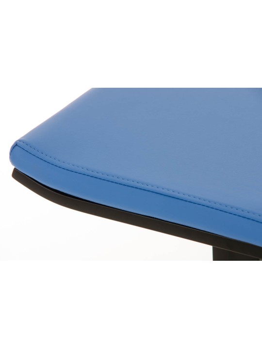 Taburete de bar Lameng piel sintética B78, azul