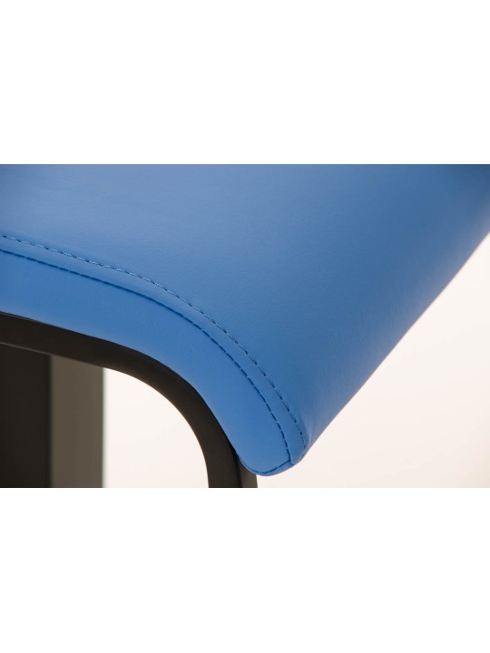Taburete de bar Lameng piel sintética B78, azul