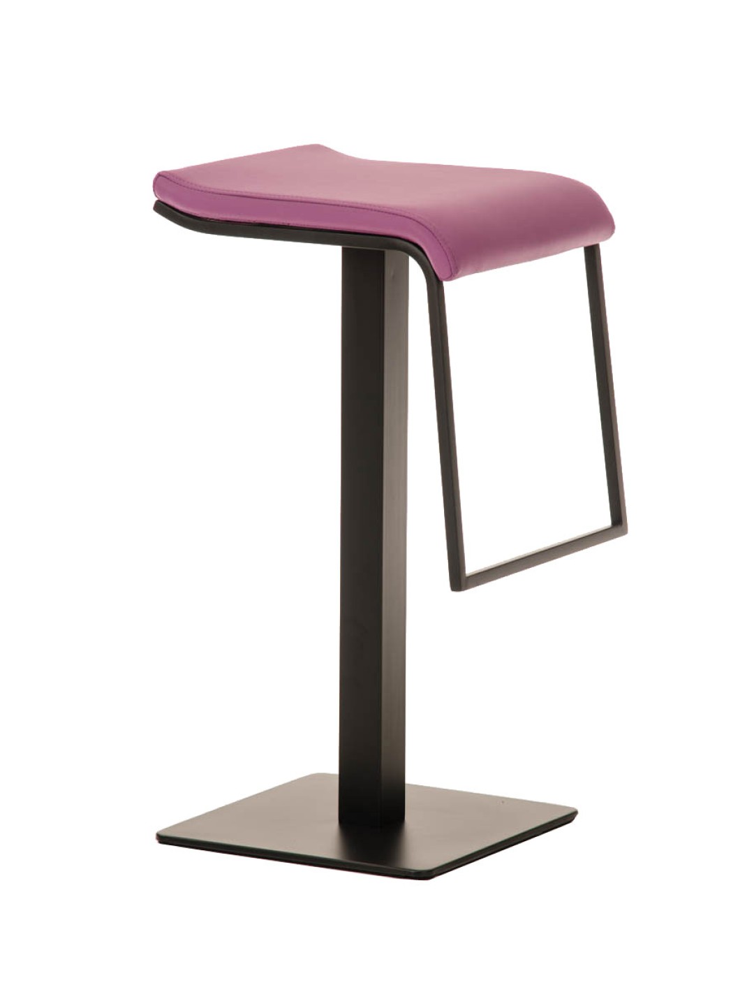 Taburete de bar Lameng piel sintética B78, lila