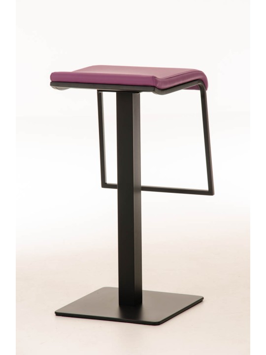 Taburete de bar Lameng piel sintética B78, lila