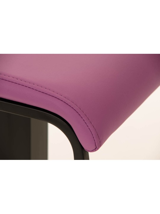 Taburete de bar Lameng piel sintética B78, lila