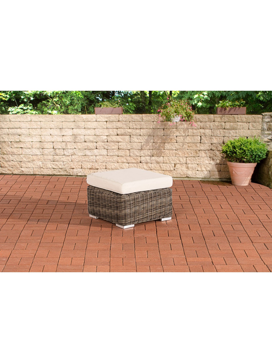 Taburete Bilbao / Madeira Crema, gris jaspeado