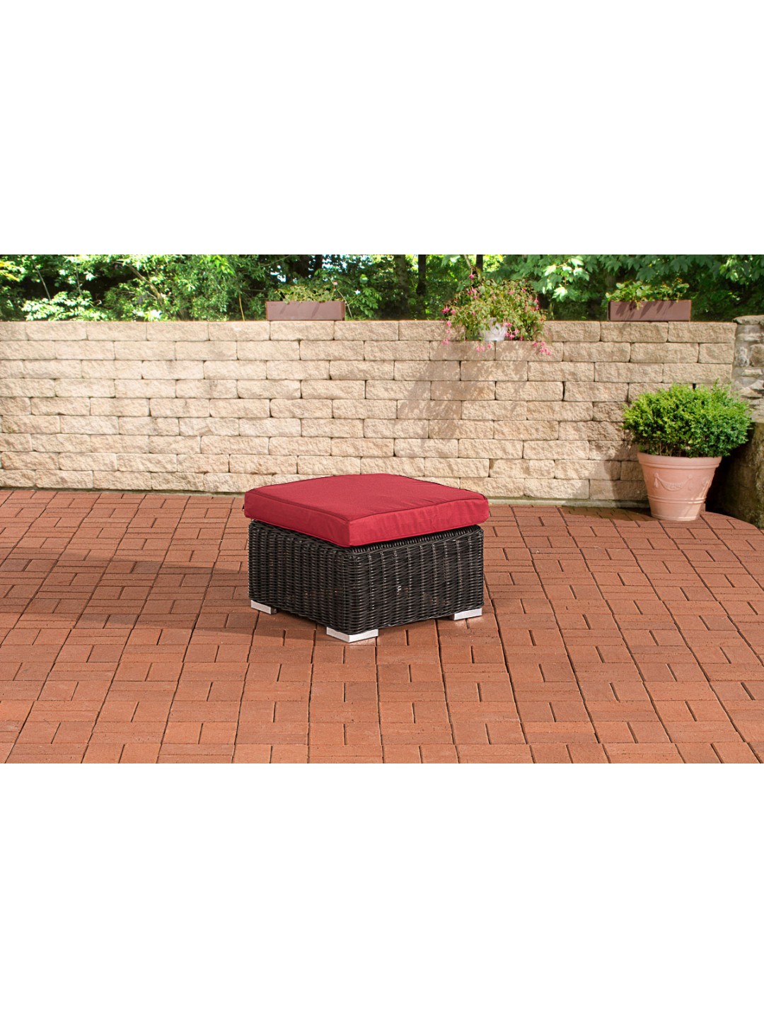 Taburete Bilbao / Madeira Rojo Rubí, negro