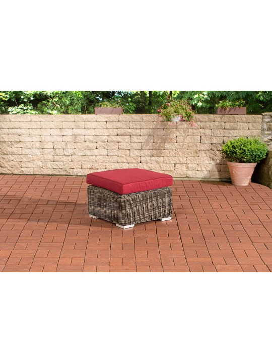 Taburete Bilbao / Madeira Rojo Rubí, gris jaspeado