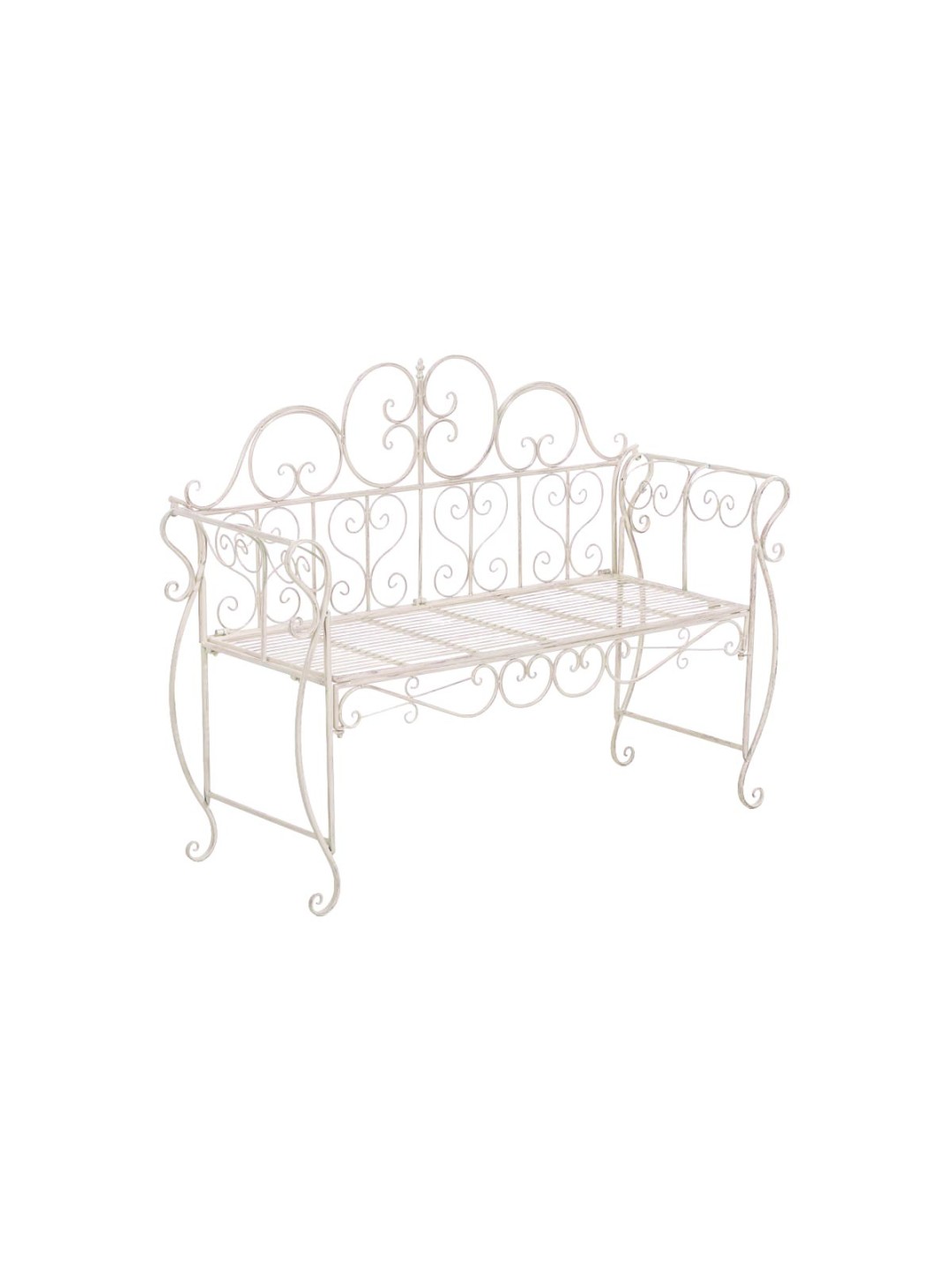 Banco de jardín Minna, crema antiguo