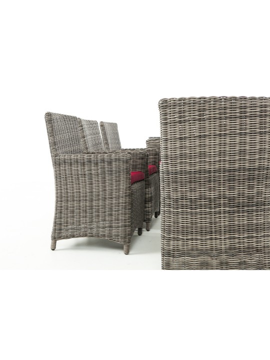 Grupo de asientos Fontana XL rojo rubí, gris jaspeado