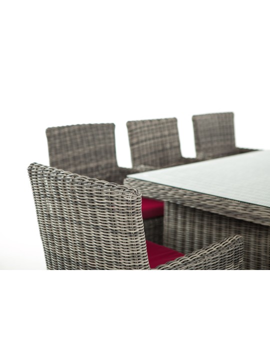 Grupo de asientos Fontana XL rojo rubí, gris jaspeado