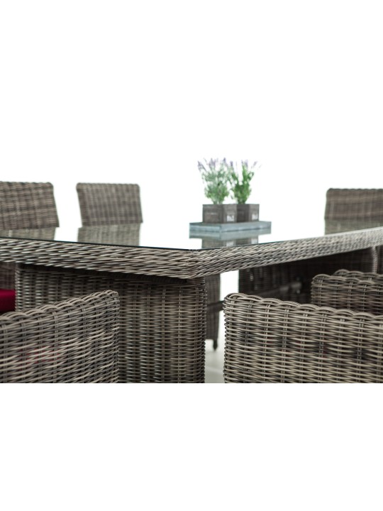 Grupo de asientos Fontana XL rojo rubí, gris jaspeado