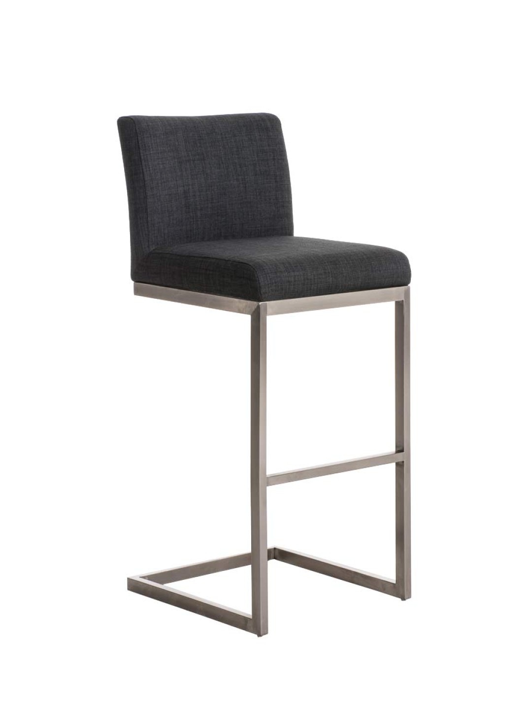 Taburete de bar Paros tela, gris oscuro