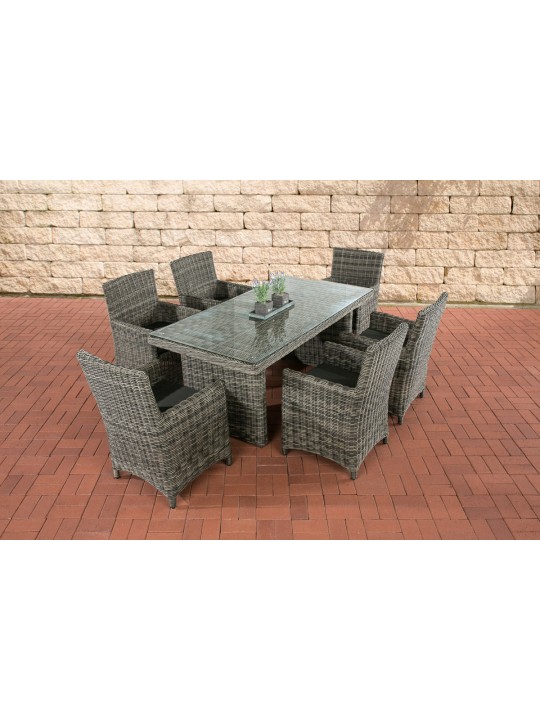 Grupo de asientos Fontana Antracita, gris jaspeado