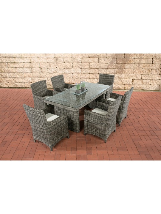 Grupo de asientos Fontana Crema, gris jaspeado