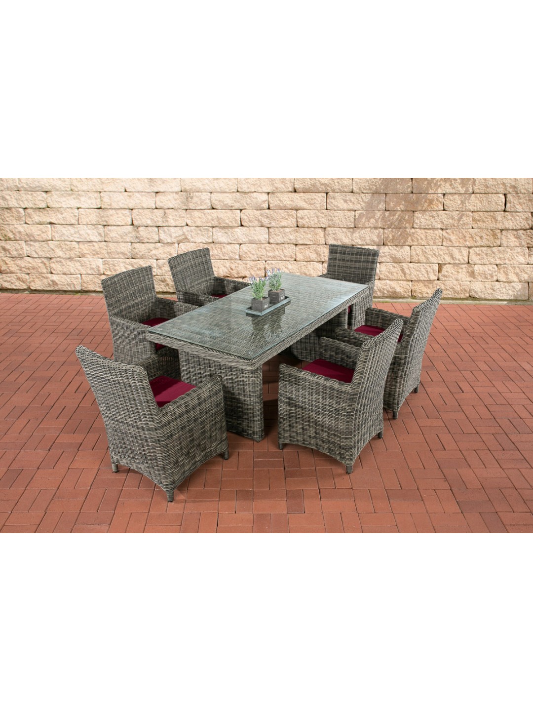 Grupo de asientos Fontana Ruby Red, gris jaspeado