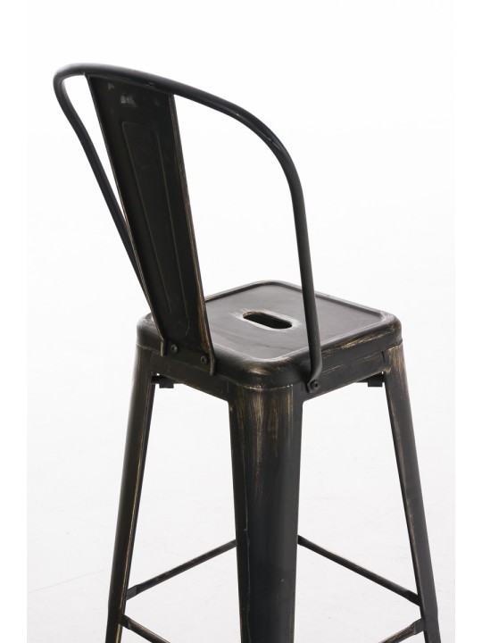 Taburete de bar Aiden antiguo, negro-oro Taburete de bar Aiden antiguo, negro-oro