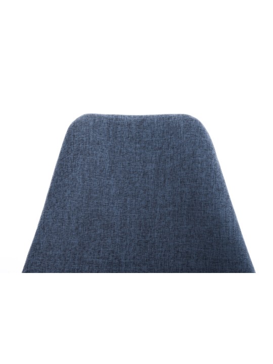 Silla Pegleg tela redonda natural, azul