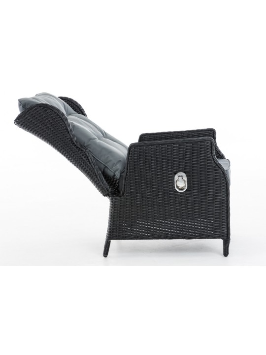 Sillón Breno incl. taburete gris hierro, negro Sillón Breno incl. taburete gris hierro, negro