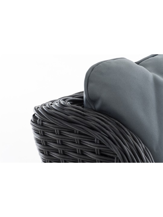 Sillón Breno incl. taburete gris hierro, negro Sillón Breno incl. taburete gris hierro, negro