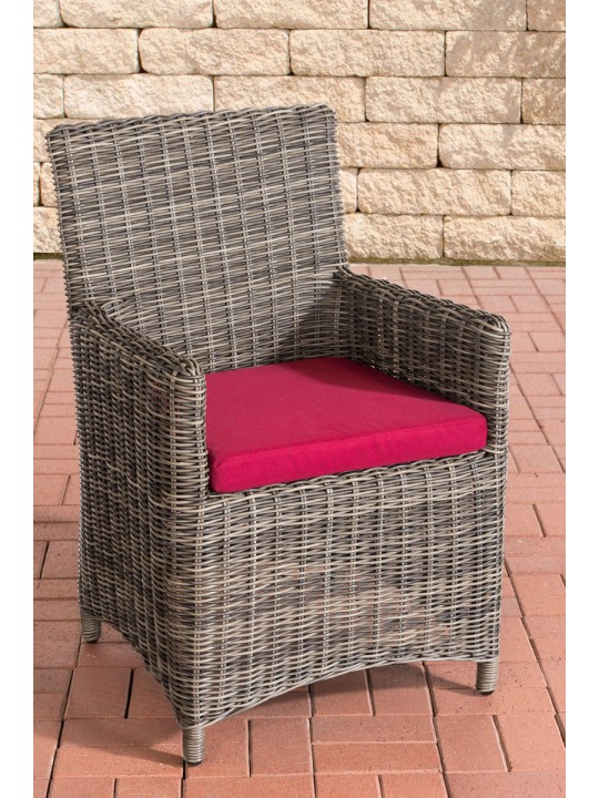 Silla Fontana / Sankt Marlo Rojo Rubí 5mm, gris jaspeado