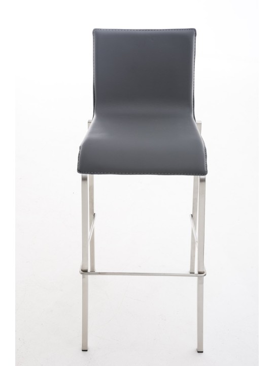 Taburete de bar Avola cuero plano E78, gris