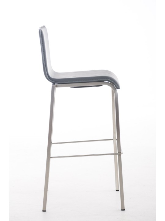 Taburete de bar Avola cuero plano E78, gris