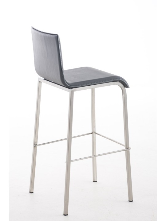 Taburete de bar Avola cuero plano E78, gris