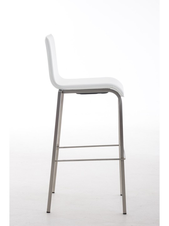 Taburete de bar Avola cuero plano E78, blanco Taburete de bar Avola cuero plano E78, blanco