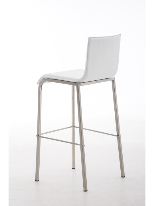 Taburete de bar Avola cuero plano E78, blanco Taburete de bar Avola cuero plano E78, blanco