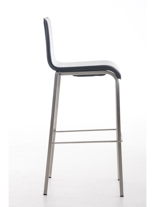 Taburete de bar Avola cuero plano E78, negro Taburete de bar Avola cuero plano E78, negro