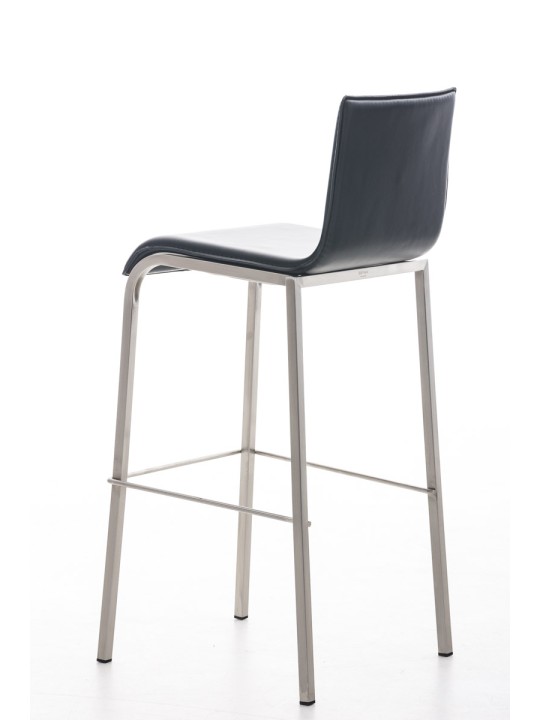 Taburete de bar Avola cuero plano E78, negro Taburete de bar Avola cuero plano E78, negro