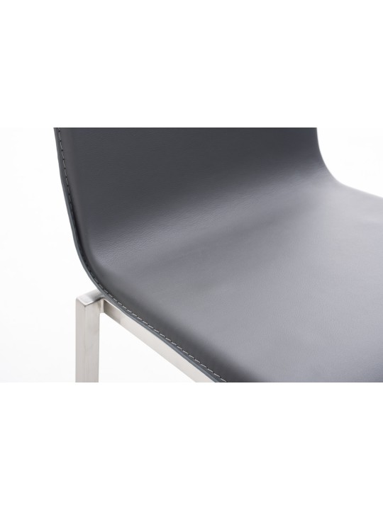 Taburete de bar Avola cuero plano E78, gris