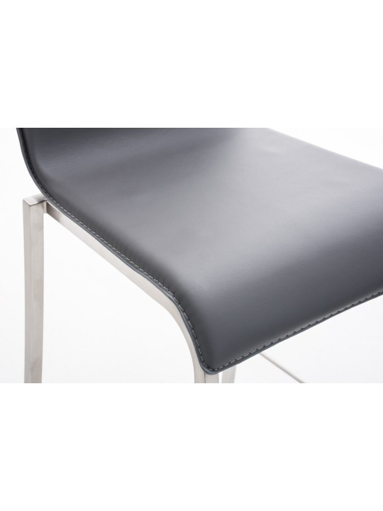 Taburete de bar Avola cuero plano E78, gris