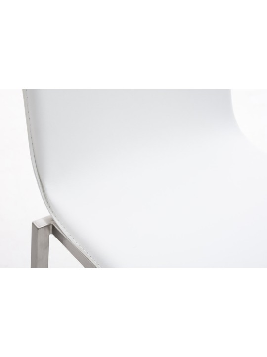 Taburete de bar Avola cuero plano E78, blanco Taburete de bar Avola cuero plano E78, blanco