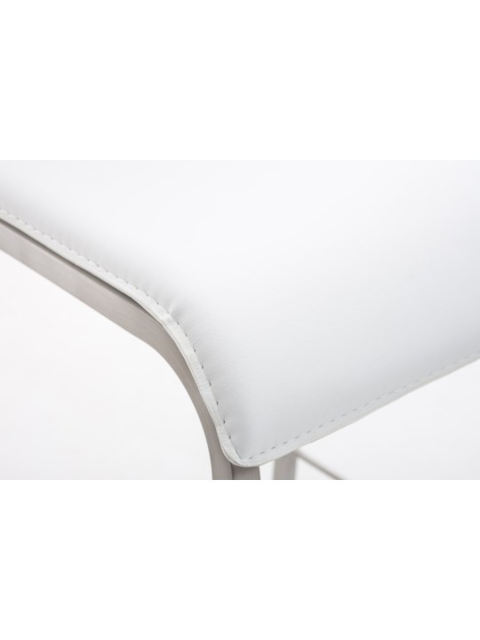 Taburete de bar Avola cuero plano E78, blanco Taburete de bar Avola cuero plano E78, blanco