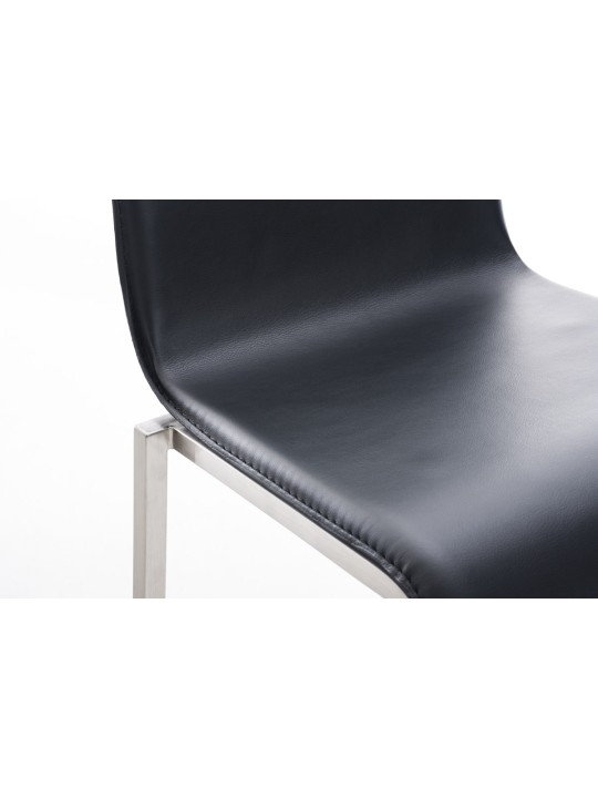 Taburete de bar Avola cuero plano E78, negro Taburete de bar Avola cuero plano E78, negro