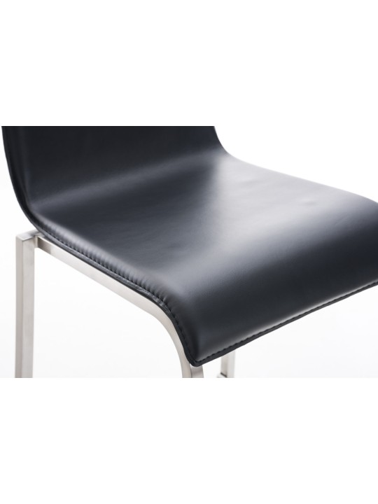 Taburete de bar Avola cuero plano E78, negro Taburete de bar Avola cuero plano E78, negro