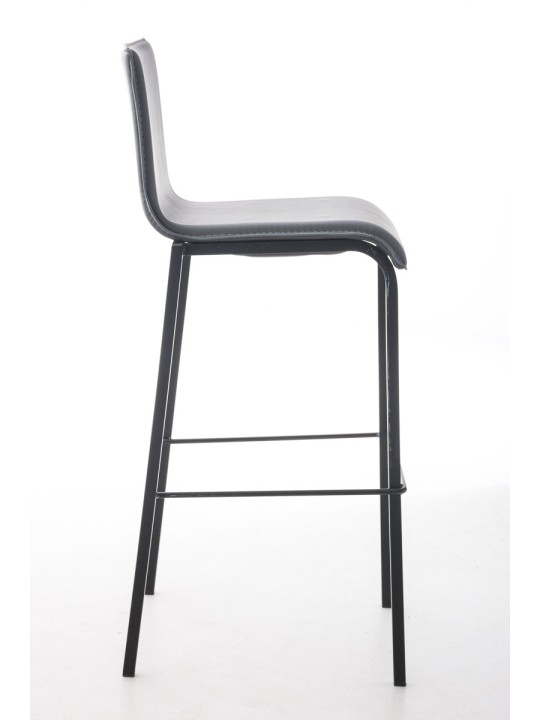 Taburete de bar Avola cuero plano B78, gris