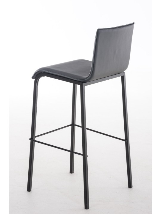 Taburete de bar Avola cuero plano B78, gris