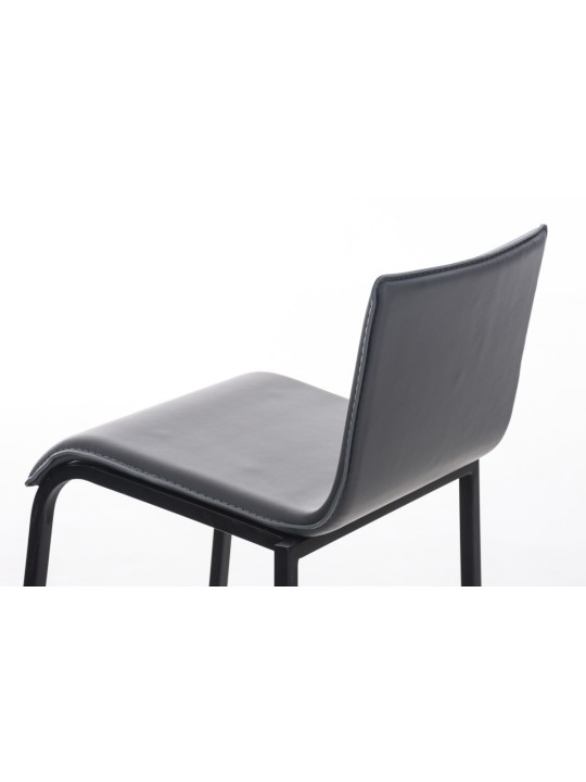 Taburete de bar Avola cuero plano B78, gris